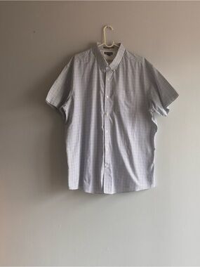 Eddie Bauer Men's Short Sleeve  Wrinkle Free Classic Fit  Gingham Shirt Sz 2XL